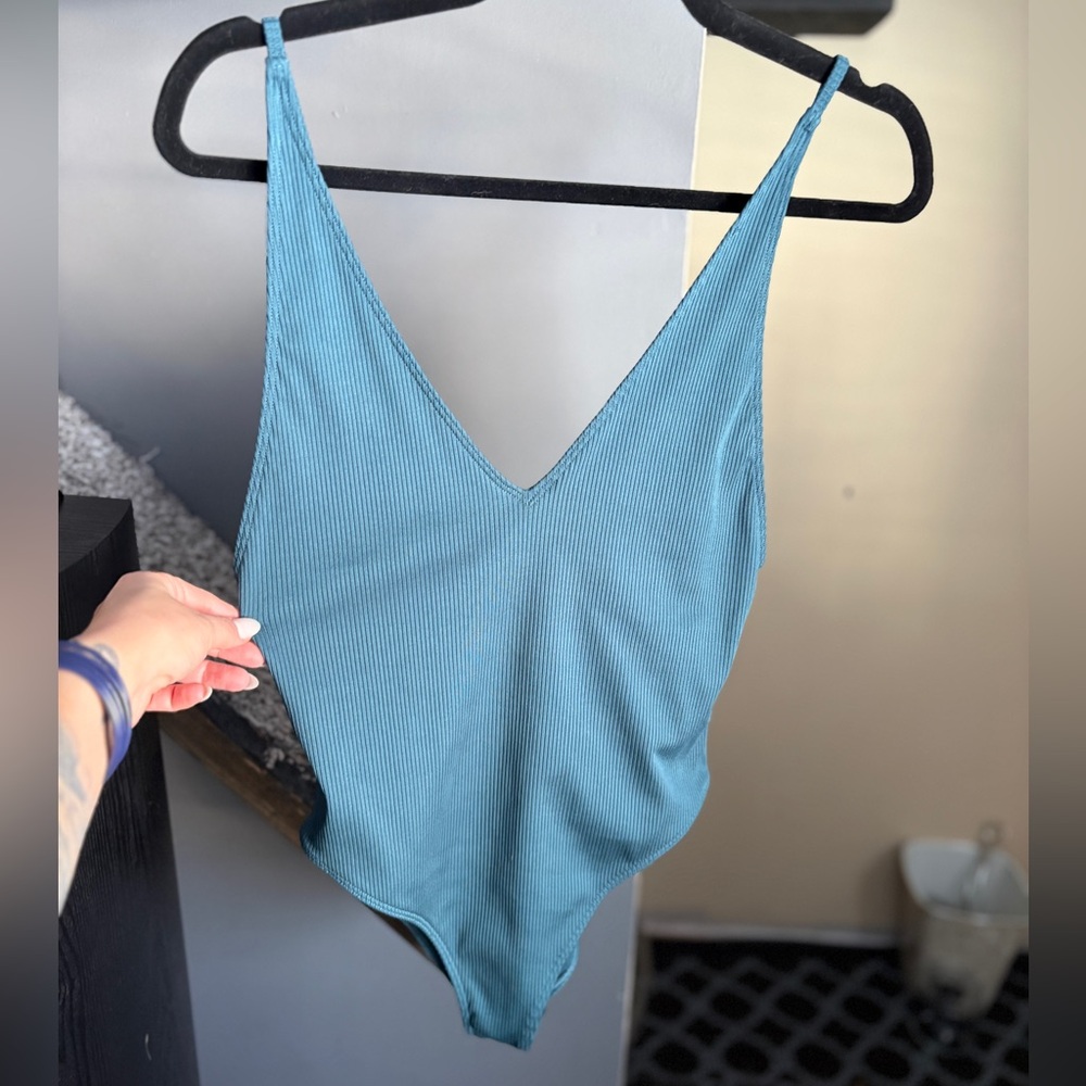 Forever 21 Blue Ribbed Bathing Suit - Picture 3 of 6